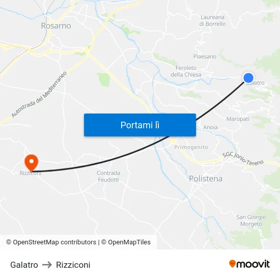 Galatro to Rizziconi map