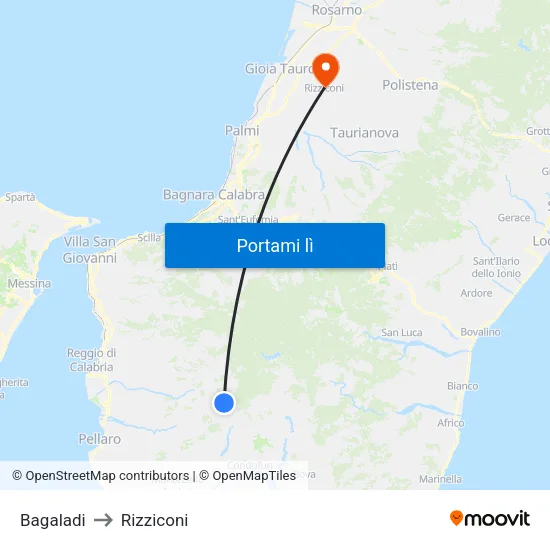 Bagaladi to Rizziconi map