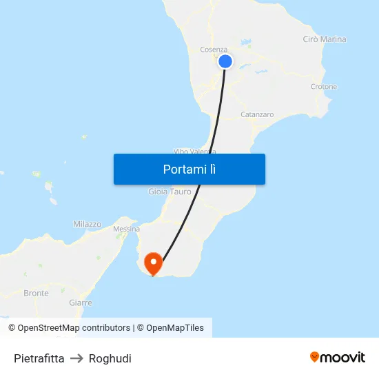 Pietrafitta to Roghudi map