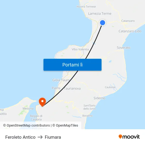 Feroleto Antico to Fiumara map