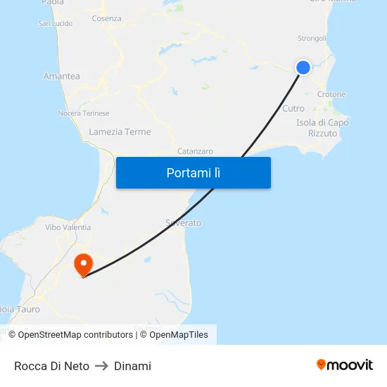 Rocca Di Neto to Dinami map