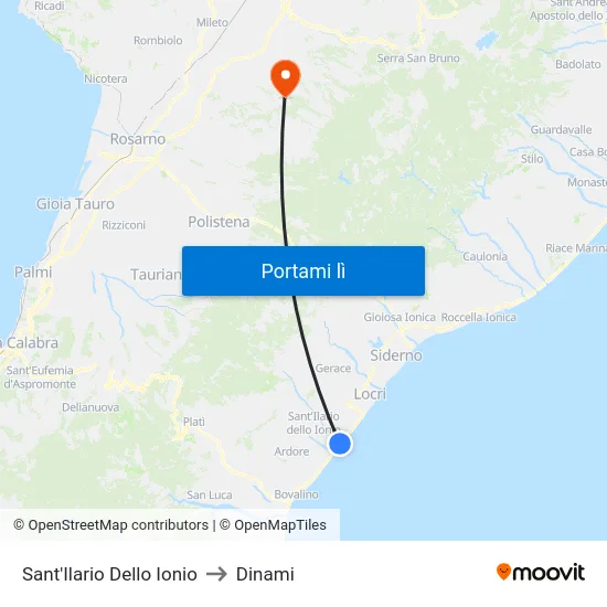 Sant'Ilario Dello Ionio to Dinami map