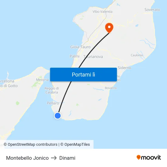 Montebello Jonico to Dinami map