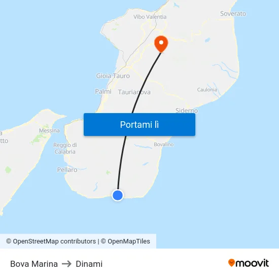 Bova Marina to Dinami map