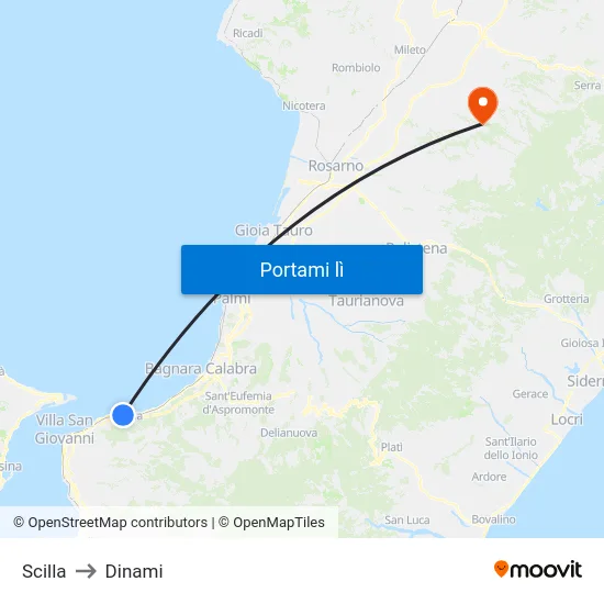 Scilla to Dinami map