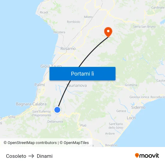 Cosoleto to Dinami map