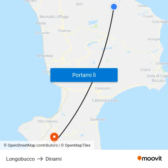 Longobucco to Dinami map