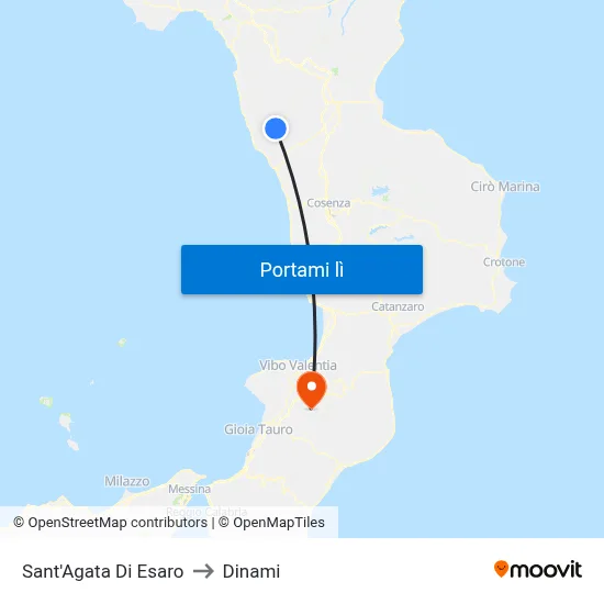 Sant'Agata Di Esaro to Dinami map