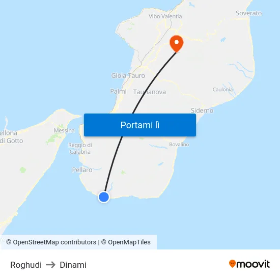 Roghudi to Dinami map