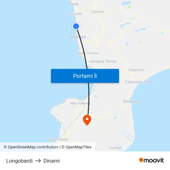 Longobardi to Dinami map
