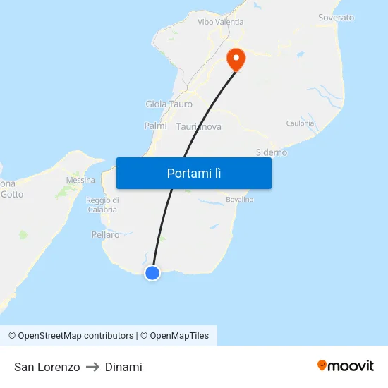 San Lorenzo to Dinami map
