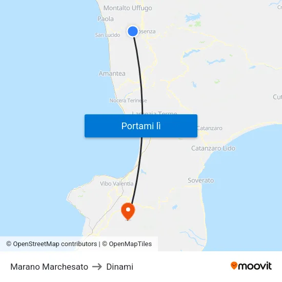 Marano Marchesato to Dinami map