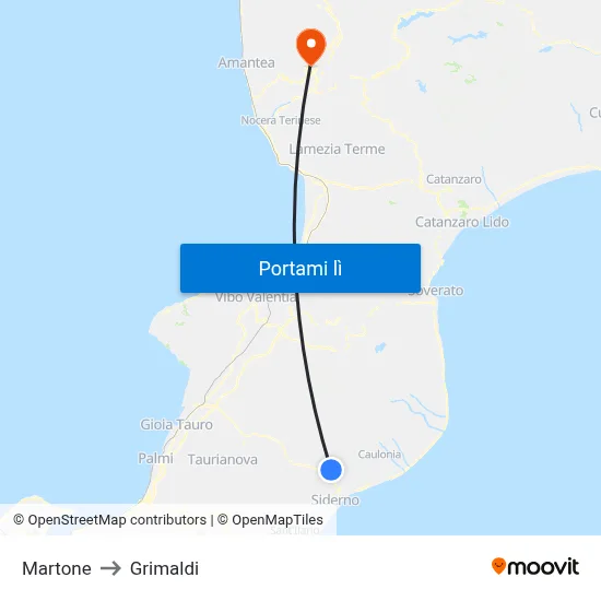 Martone to Grimaldi map