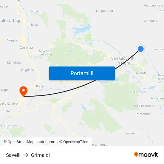 Savelli to Grimaldi map