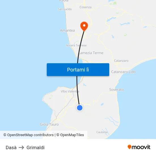 Dasà to Grimaldi map