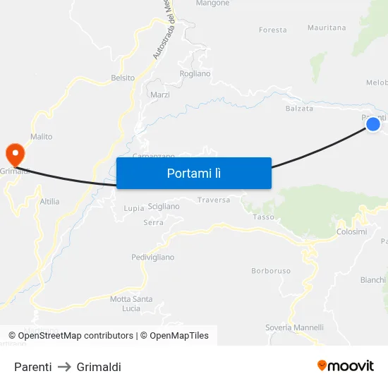 Parenti to Grimaldi map