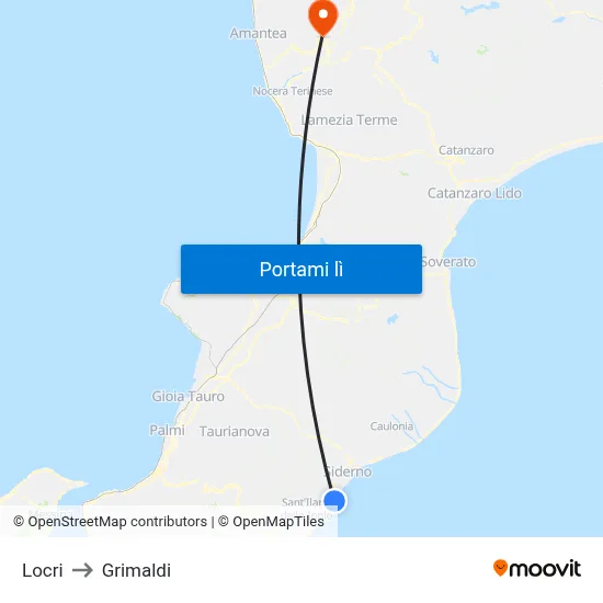 Locri to Grimaldi map