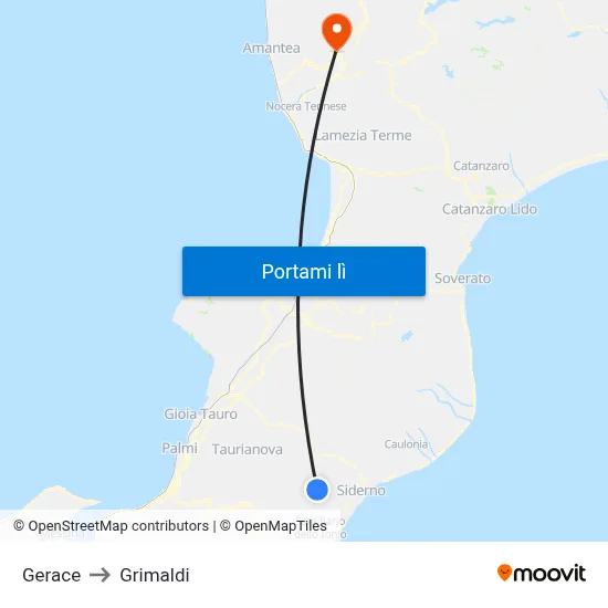 Gerace to Grimaldi map