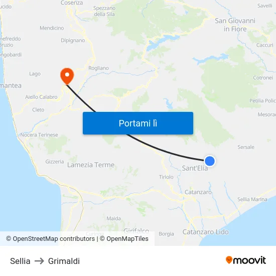 Sellia to Grimaldi map