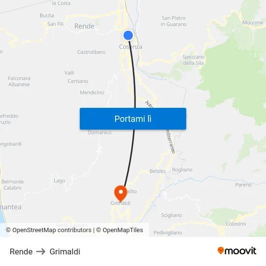 Rende to Grimaldi map