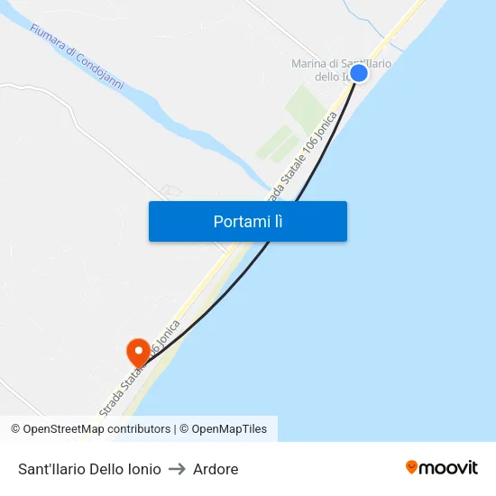 Sant'Ilario Dello Ionio to Ardore map