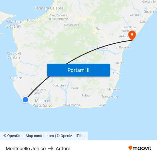 Montebello Jonico to Ardore map