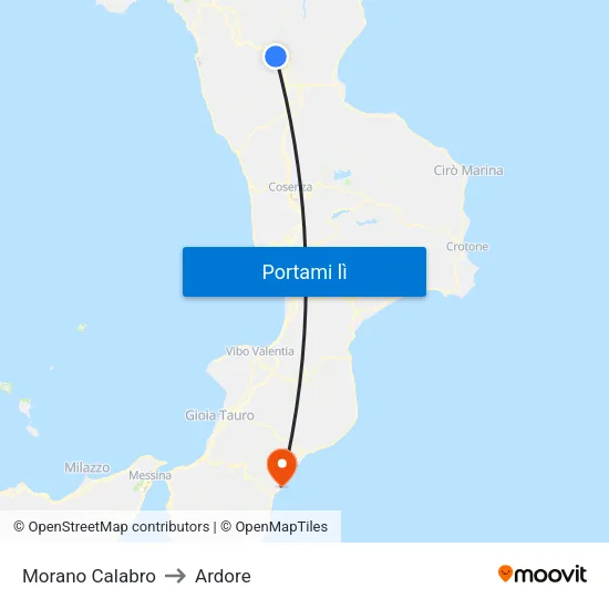 Morano Calabro to Ardore map