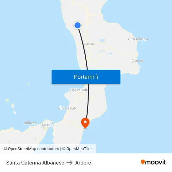Santa Caterina Albanese to Ardore map