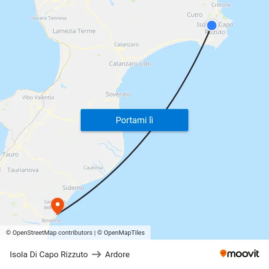Isola Di Capo Rizzuto to Ardore map