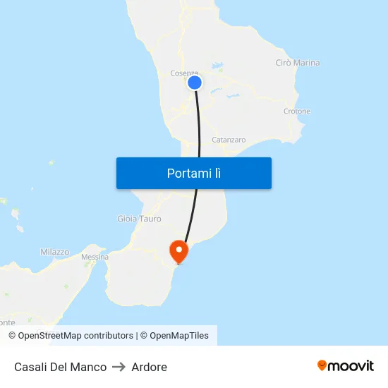 Casali Del Manco to Ardore map