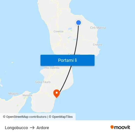 Longobucco to Ardore map