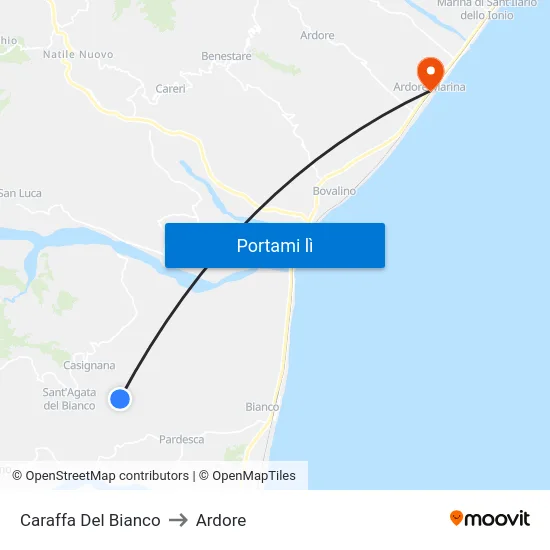 Caraffa Del Bianco to Ardore map