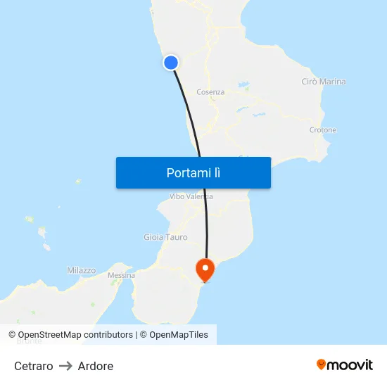 Cetraro to Ardore map