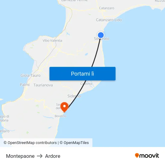 Montepaone to Ardore map