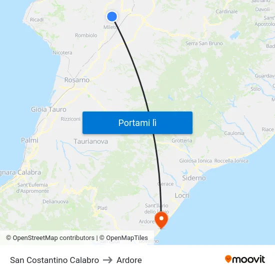San Costantino Calabro to Ardore map