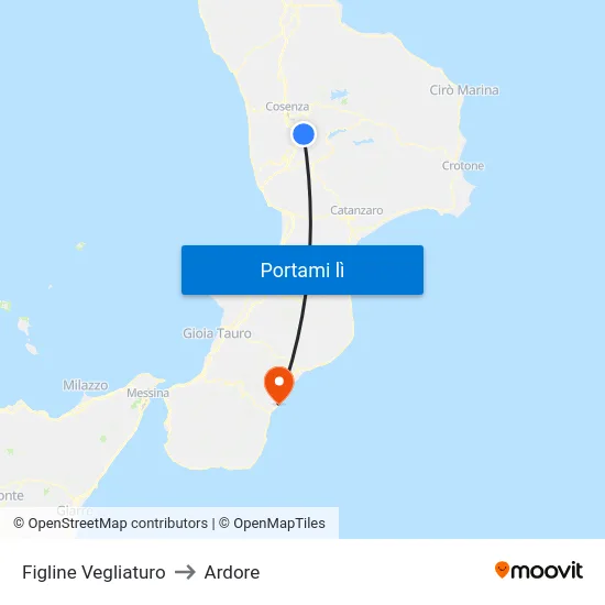 Figline Vegliaturo to Ardore map