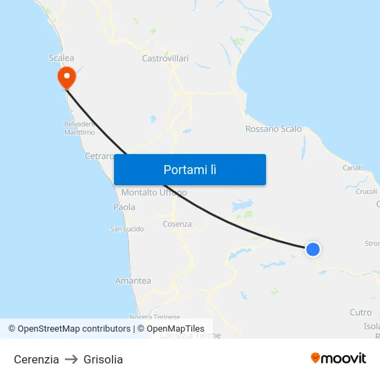 Cerenzia to Grisolia map