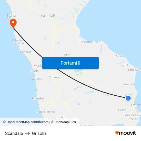 Scandale to Grisolia map