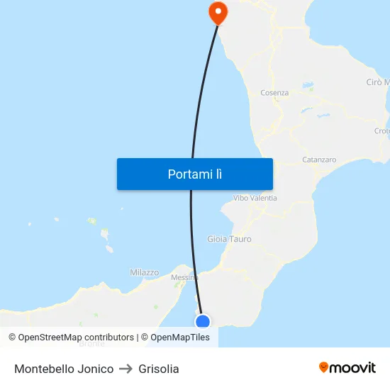 Montebello Jonico to Grisolia map