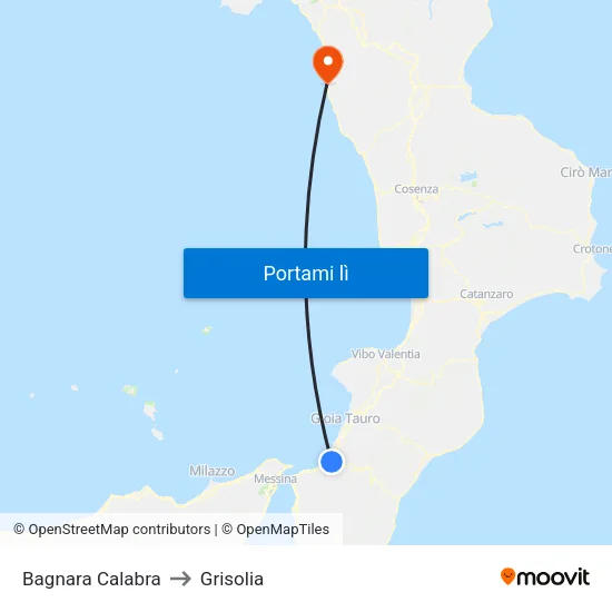 Bagnara Calabra to Grisolia map
