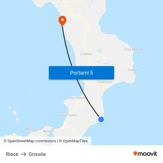 Riace to Grisolia map