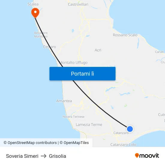 Soveria Simeri to Grisolia map