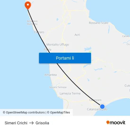 Simeri Crichi to Grisolia map