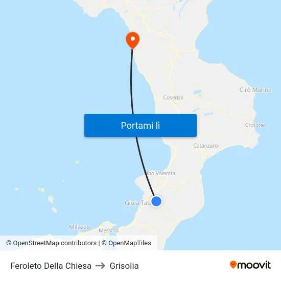 Feroleto Della Chiesa to Grisolia map