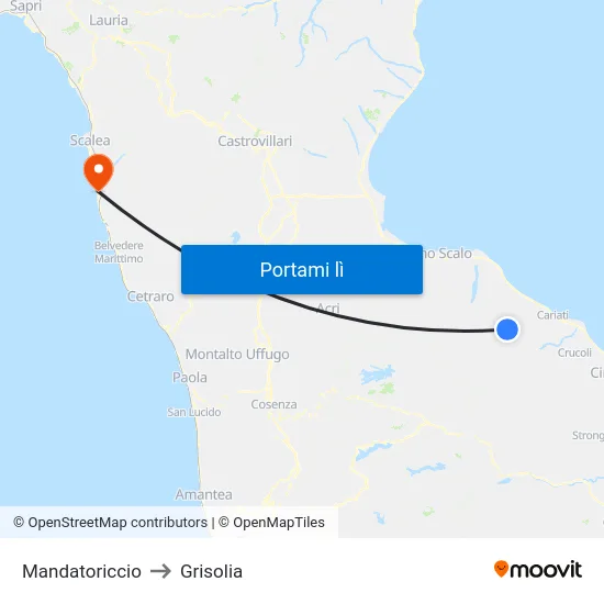 Mandatoriccio to Grisolia map