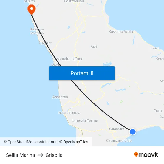 Sellia Marina to Grisolia map