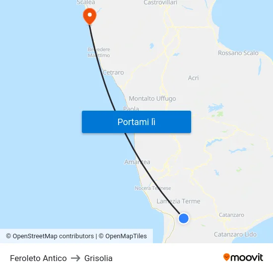 Feroleto Antico to Grisolia map