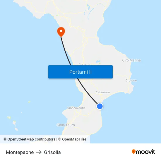 Montepaone to Grisolia map