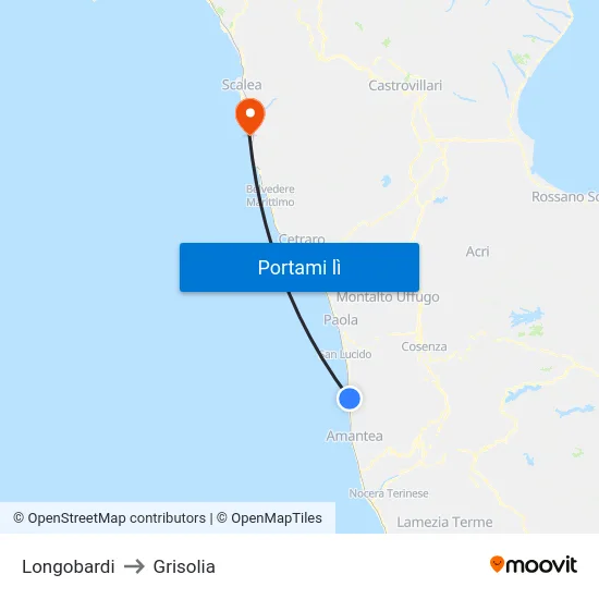 Longobardi to Grisolia map