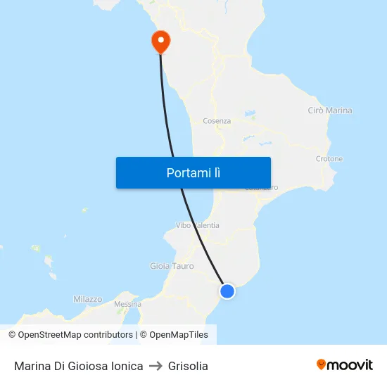 Marina Di Gioiosa Ionica to Grisolia map